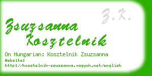 zsuzsanna kosztelnik business card